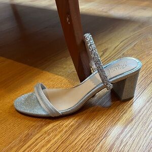 Jewel Badgley Mischka Glittering Silver Heels